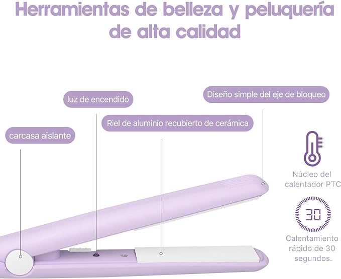 Mini Plancha Portátil para el Pelo GlamGo™ – Alisado Perfecto en 5 Minutos