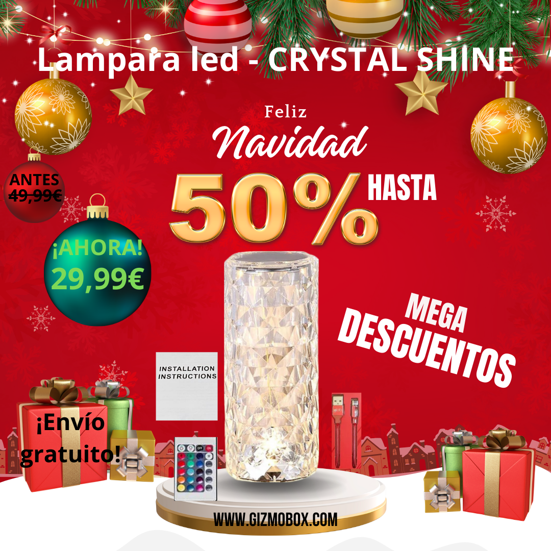 Lámpara CrystaLed® Multicolor - Inalámbrica con 16 Tonos de Luz (ENVIO GRATIS SOLO HOY)